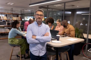 gestores de uma empresa aplicando os 10 Rockefeller Habits do Verne Harnish