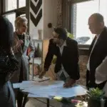equipe debatendo depois de notar caminho crítico da sua empresa em uma conversa mais tensa